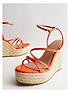  image of new-look-bright-orange-faux-croc-strappy-espadrille-wedge-heel-sandals