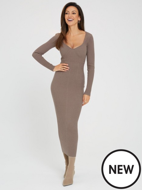 michelle-keegan-sweetheart-seam-detail-knitted-dress-taupe