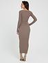  image of michelle-keegan-sweetheart-seam-detail-knitted-dress-taupe