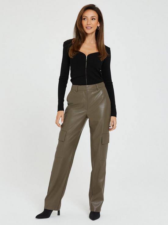 front image of michelle-keegan-cargo-pocket-punbsprelaxed-trousers-khaki
