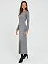  image of michelle-keegan-knitted-cut-out-skater-midi-dress-grey