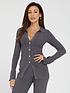  image of michelle-keegan-button-through-ribbed-co-ord-top-grey
