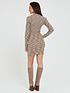  image of michelle-keegan-space-dye-high-neck-knitted-mini-dress-brown
