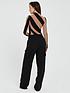  image of michelle-keegan-knitted-stripe-high-neck-top-blackneutral