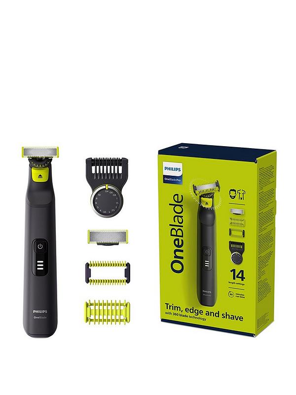 Philips OneBlade Pro 360 for Face & Body with 14-in-1 Adjustable Comb-  Trim, Edge, Shave, QP6541/15