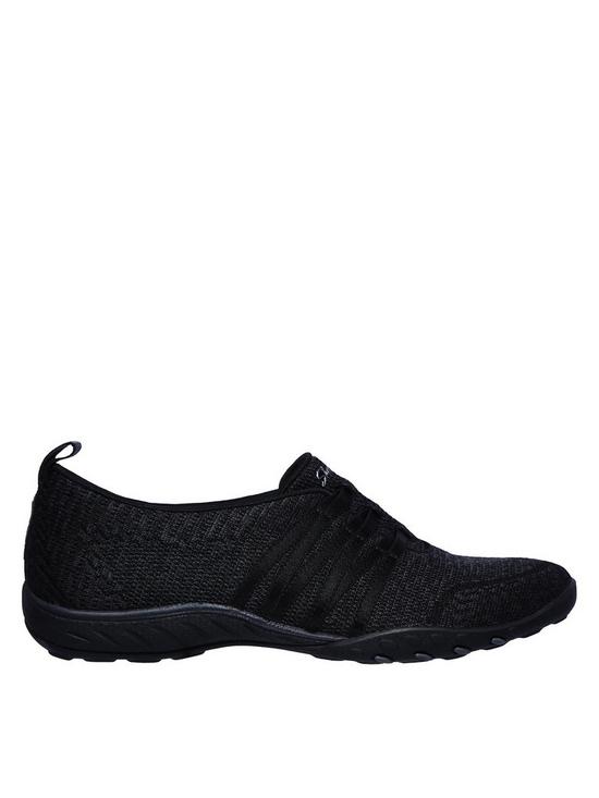 front image of skechers-breathe-easy-scooped-soft-knit-black