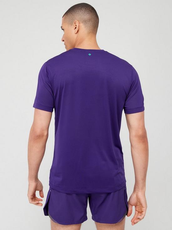 stillFront image of ronhill-mens-tech-running-short-sleeve-tee--purple