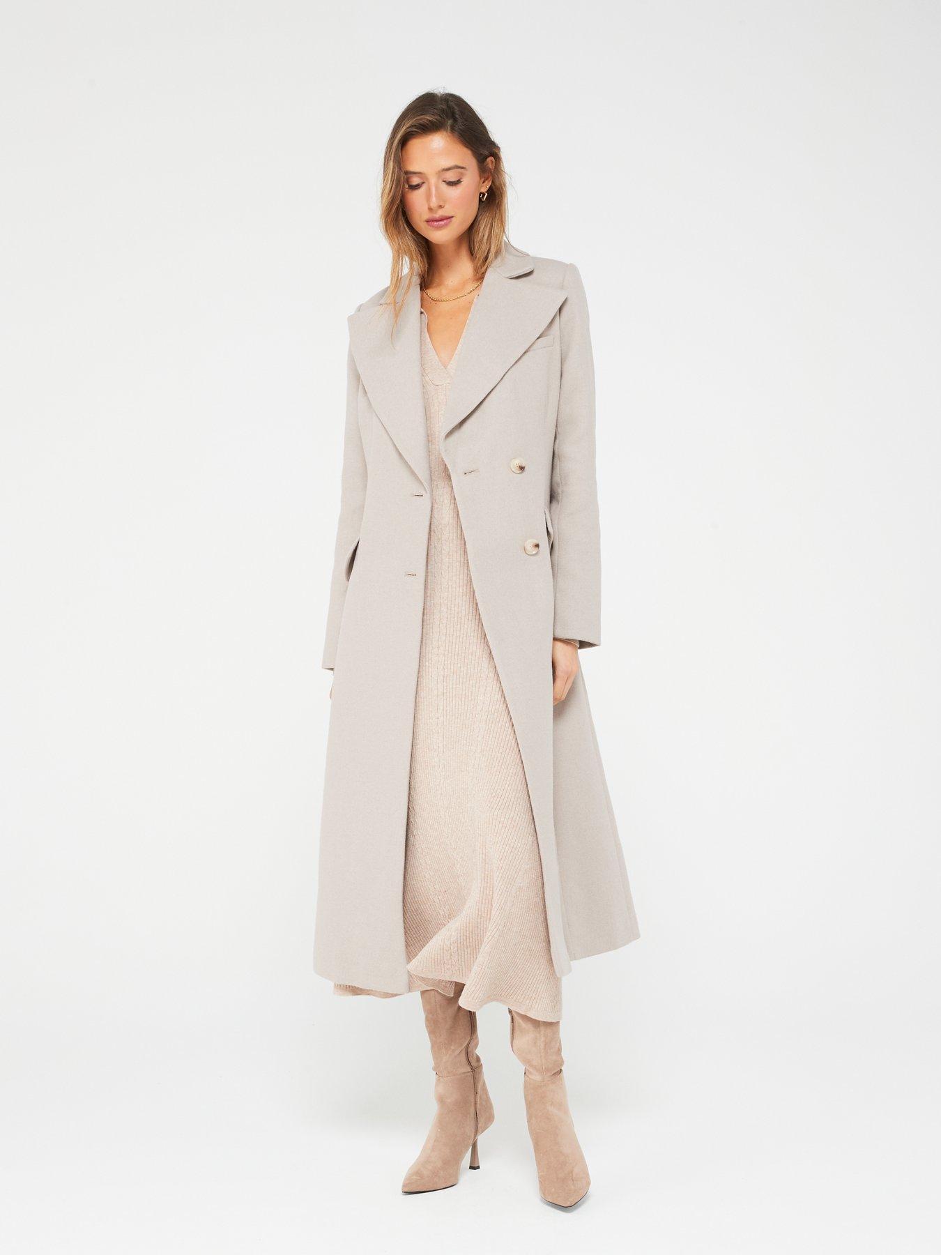 Beige duster coat on sale womens