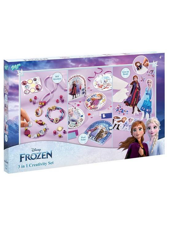 front image of disney-frozen-3-in-1-jewellery-iron-on-beads-and-pixel-paint-creativity-set