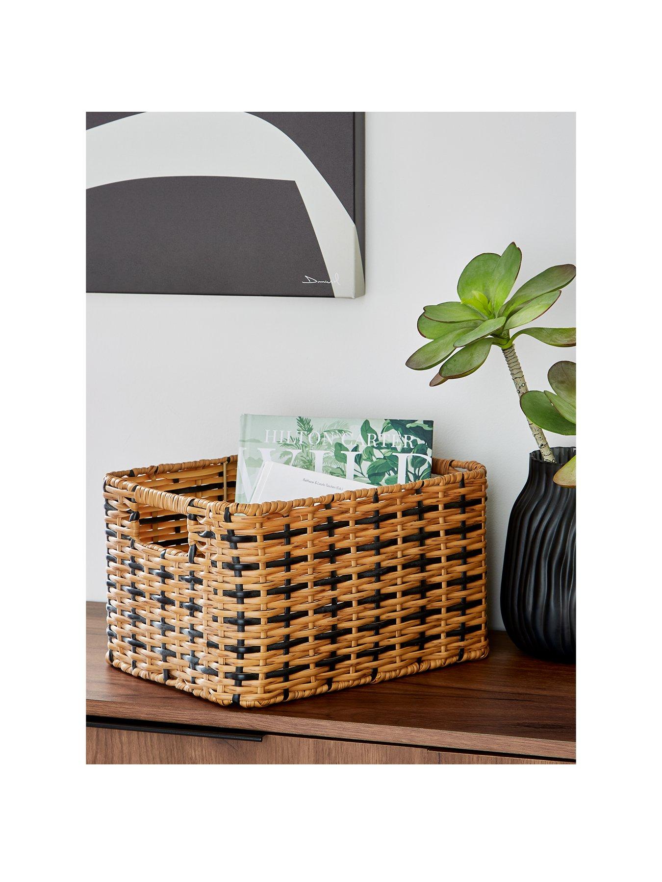 Image 1 of 6 of The Very Collection Rectangle Black/Natural Basket