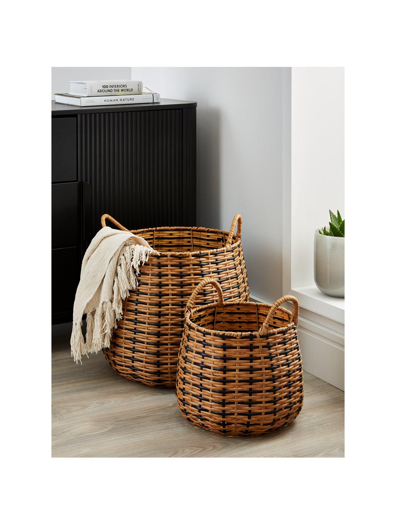 front image of very-home-set-of-2-blacknatural-round-basket