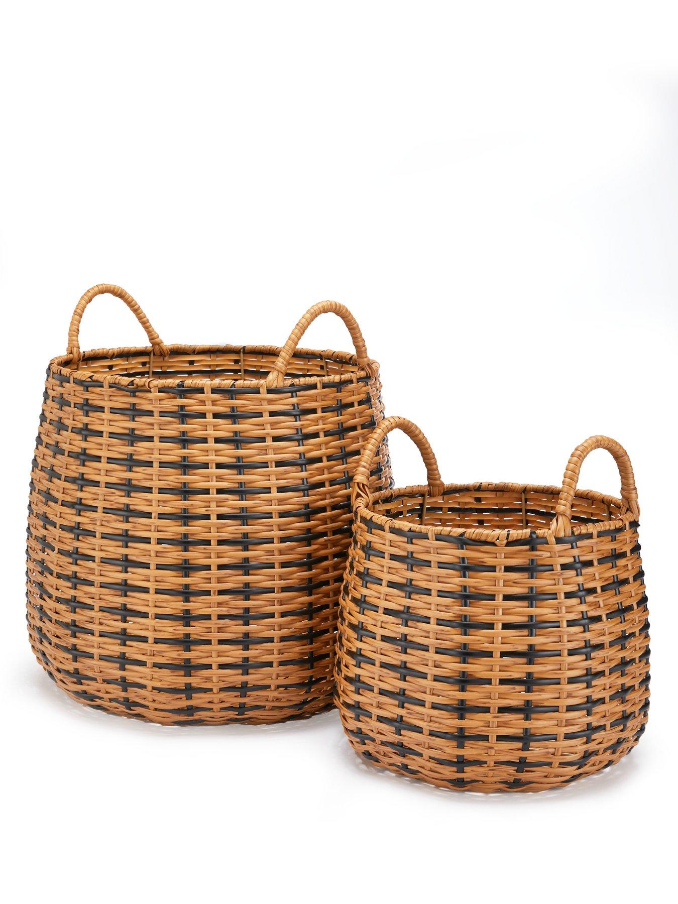 stillFront image of very-home-set-of-2-blacknatural-round-basket