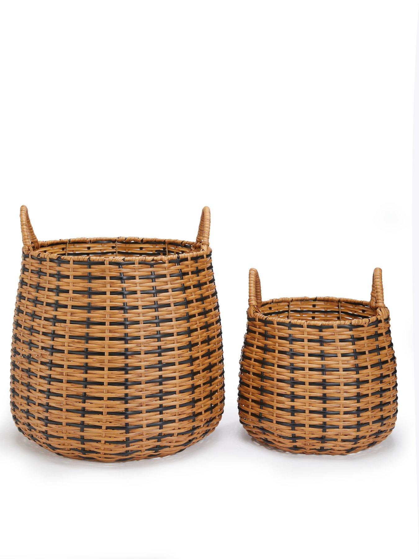  image of very-home-set-of-2-blacknatural-round-basket