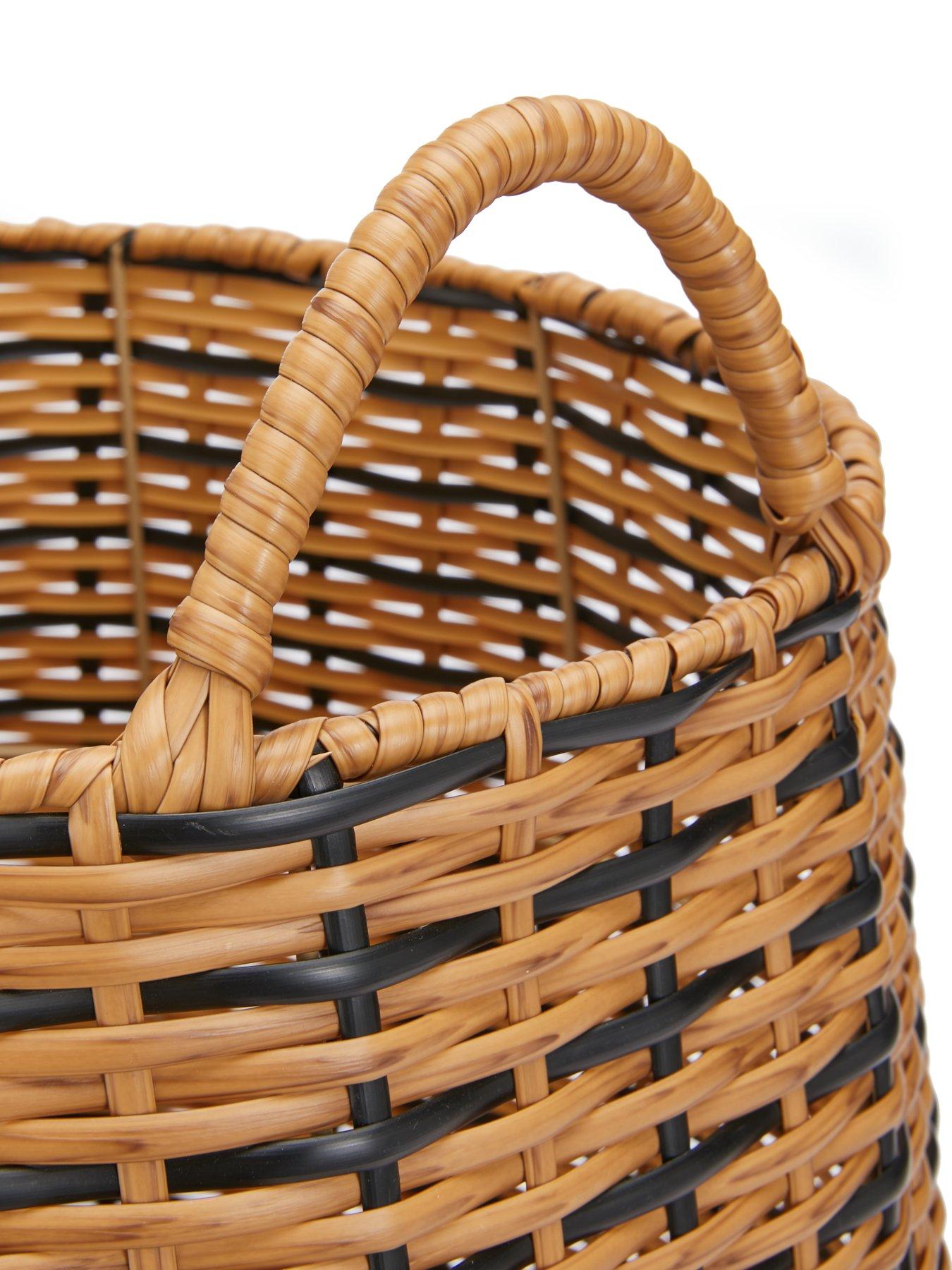  image of very-home-set-of-2-blacknatural-round-basket