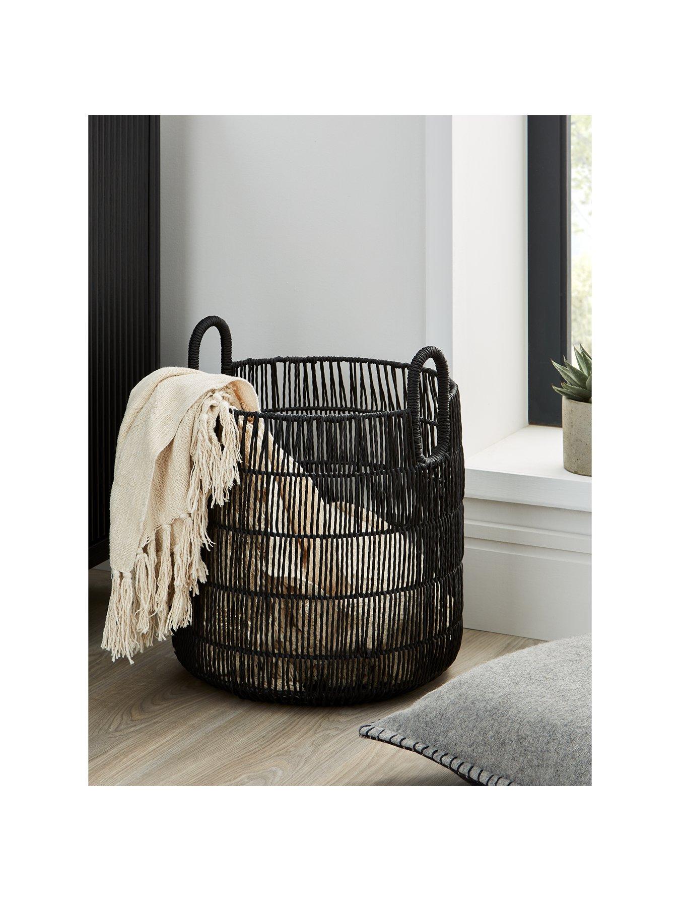 Very Home Poly Rattan Black Basket