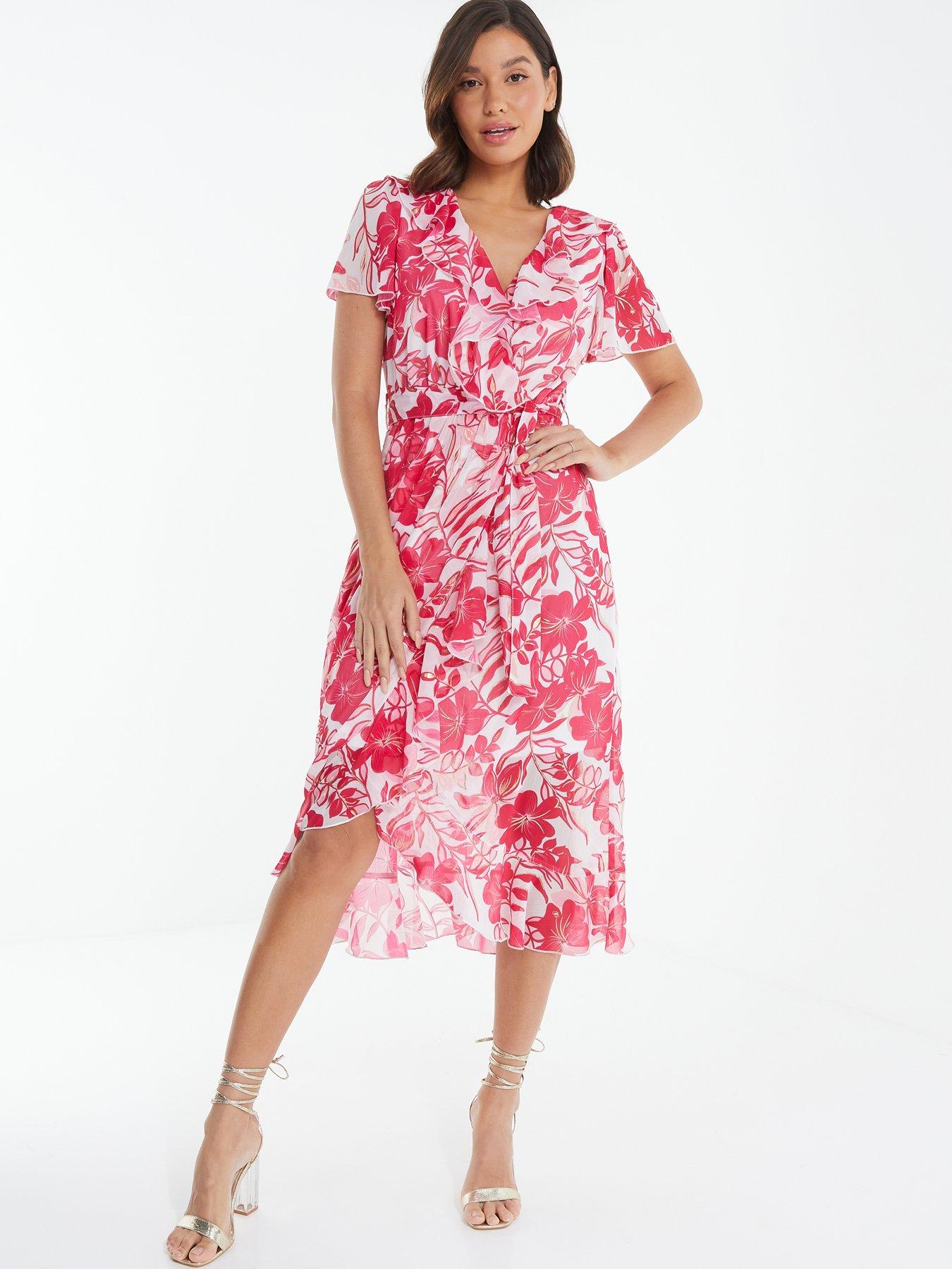 Chiffon wrap midi on sale dress