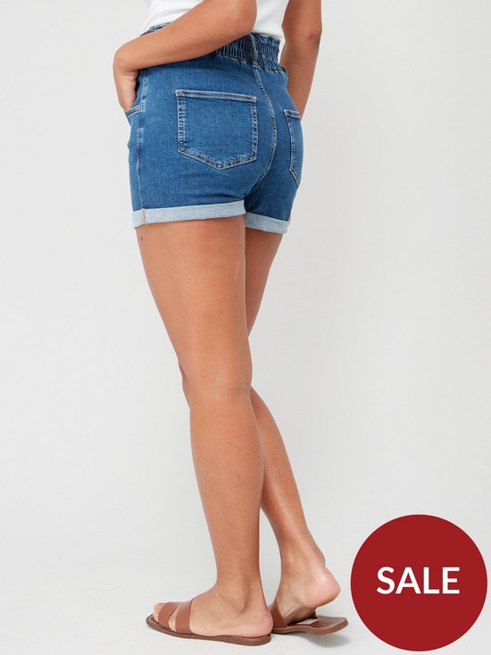 stillFront image of v-by-very-paperbag-denim-shorts