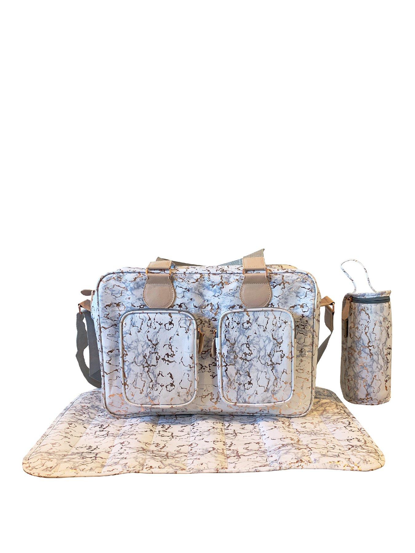 undefined Dani Dyer Metallic Rose Gold Marble Deluxe Changing Bag