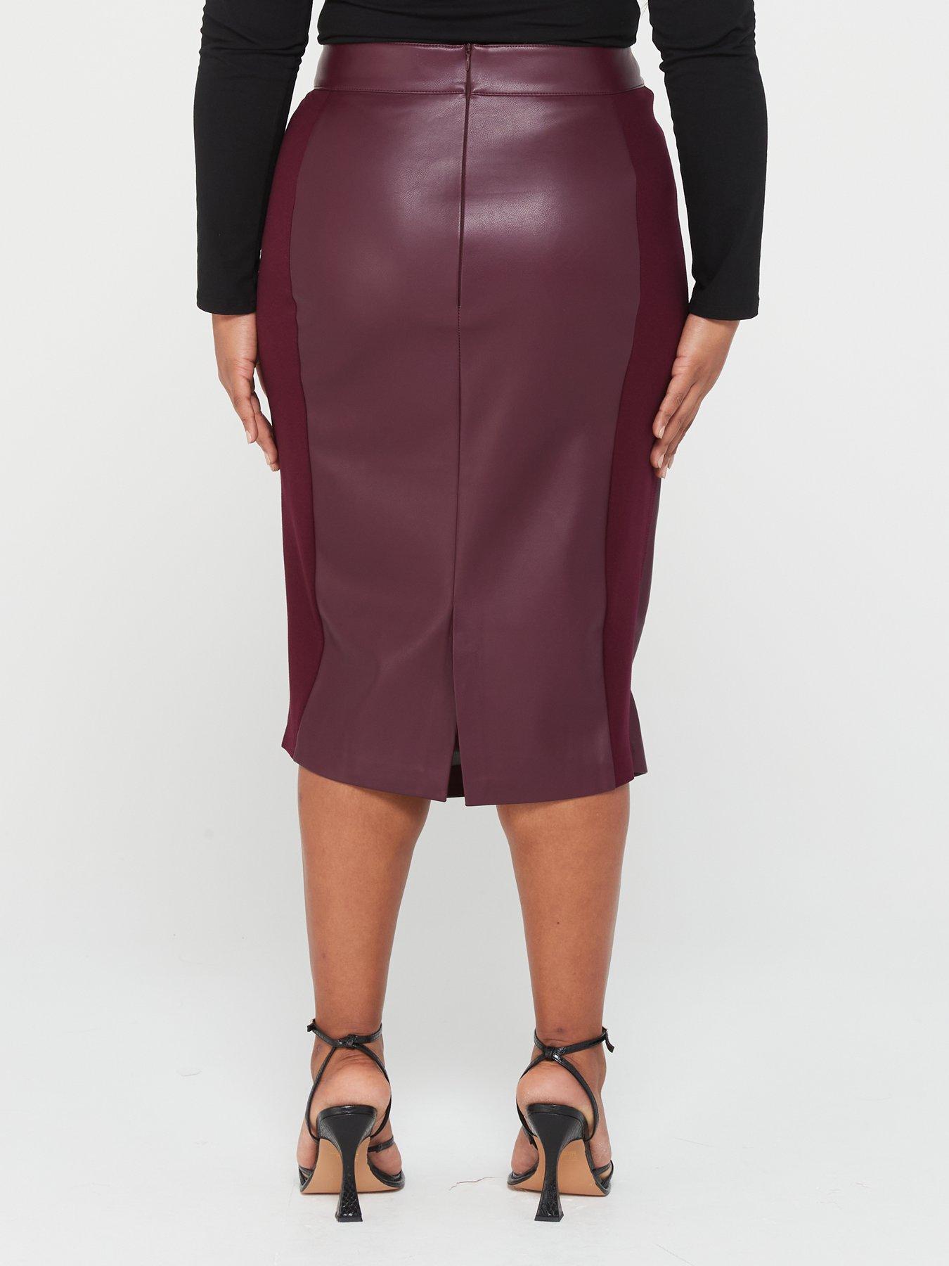 Plus size faux leather wrap skirt best sale