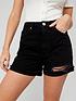  image of v-by-very-rip-and-destroy-denim-shorts-black