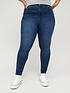  image of v-by-very-curve-supersoft-high-waisted-skinny-jean-dark-wash