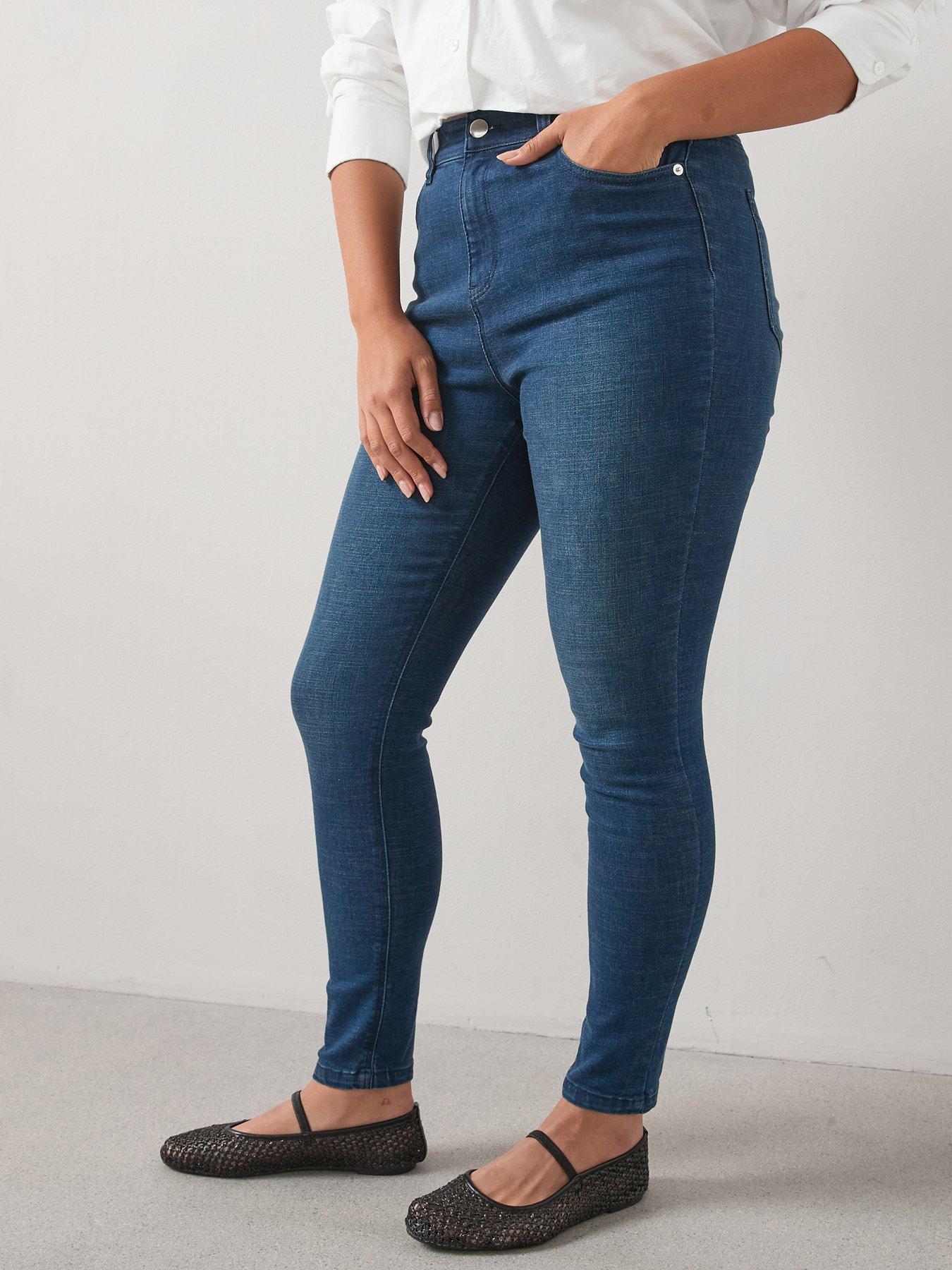 V by Very Curve Supersoft High Waisted Stretch Skinny Jean - Dark Wash