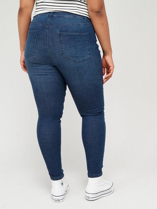 stillFront image of v-by-very-curve-supersoft-high-waisted-skinny-jean-dark-wash