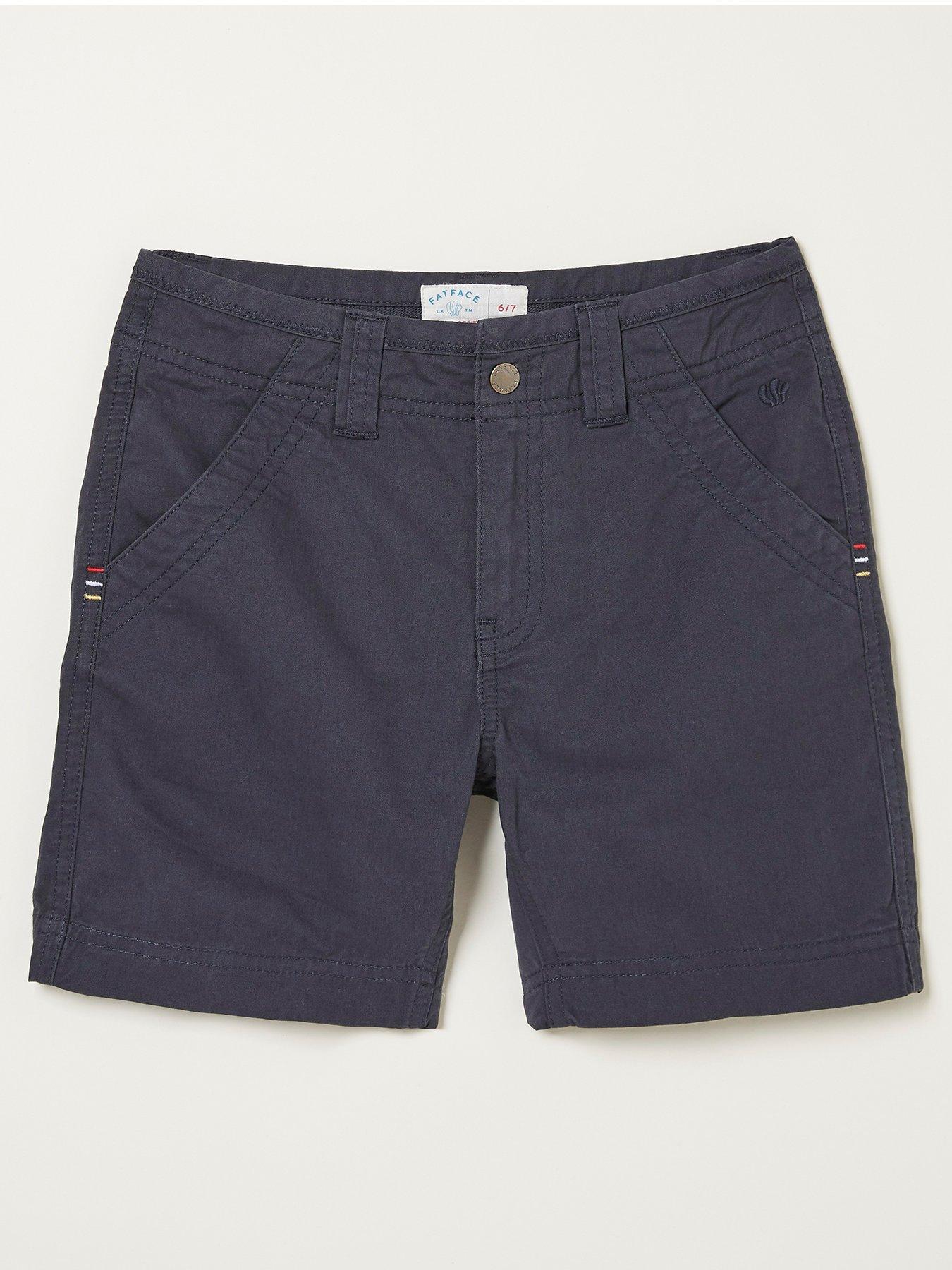 front image of fatface-boys-elias-flat-front-stripe-shorts-navy