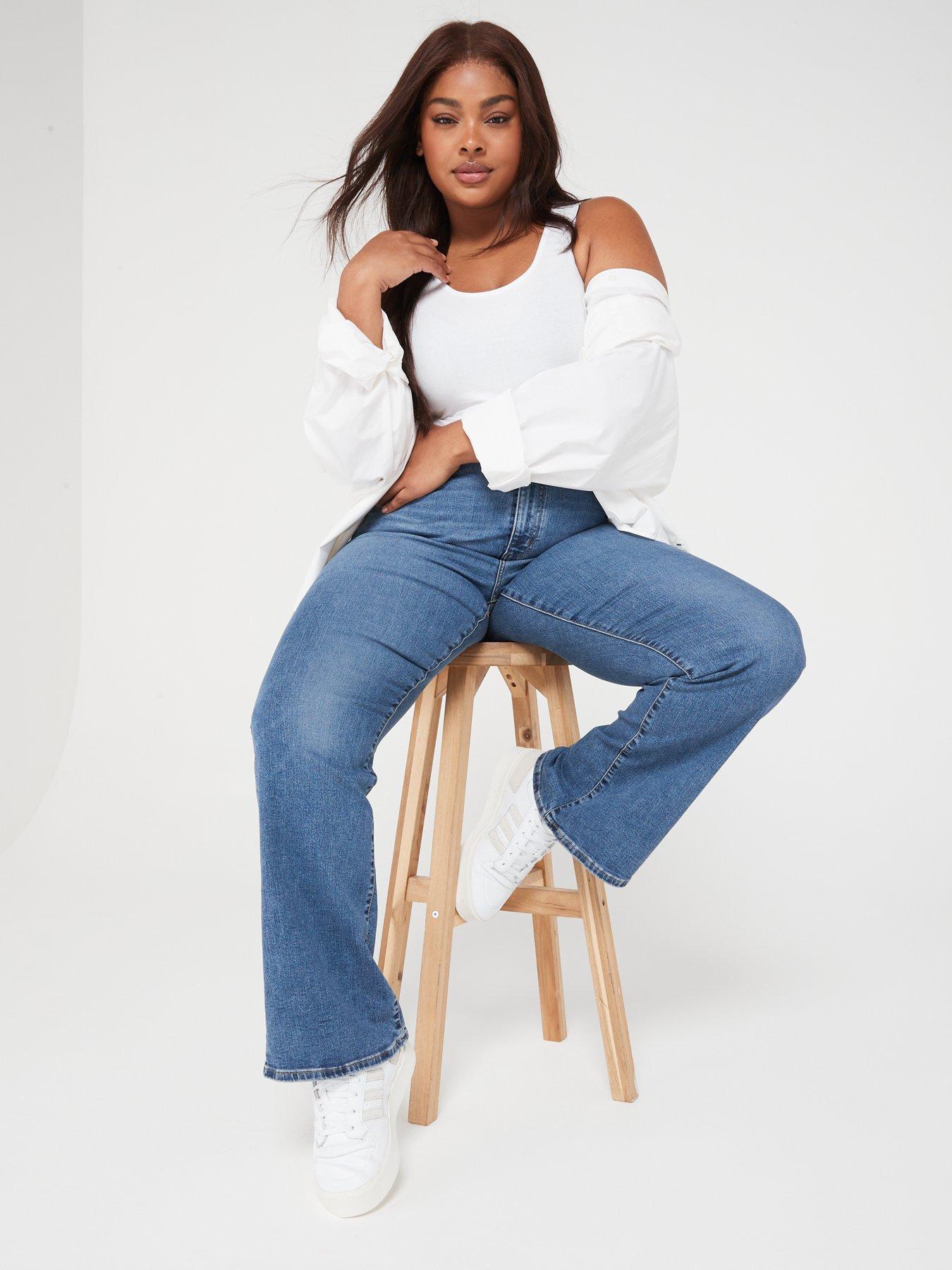  image of levis-plus-726t-high-rise-flare-jeans-plus-size-blue-wave-mid-plus