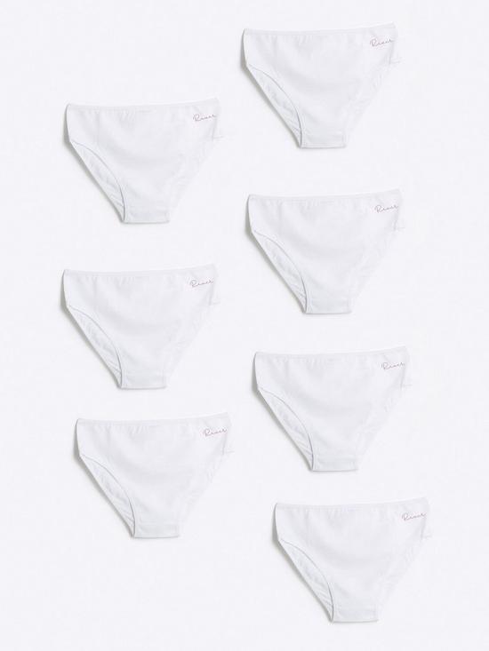 front image of river-island-girls-briefs-7-pack-white