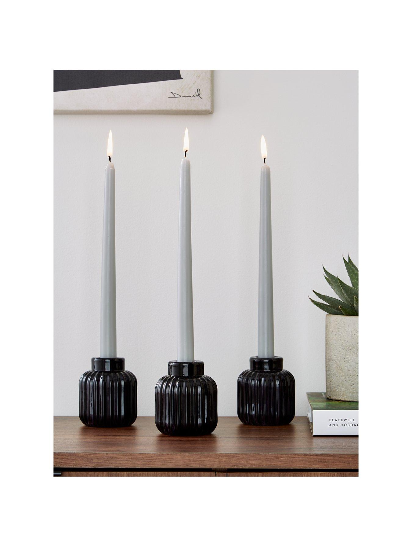 The Very Collection Set Of 3 Ribbed Candle Holders