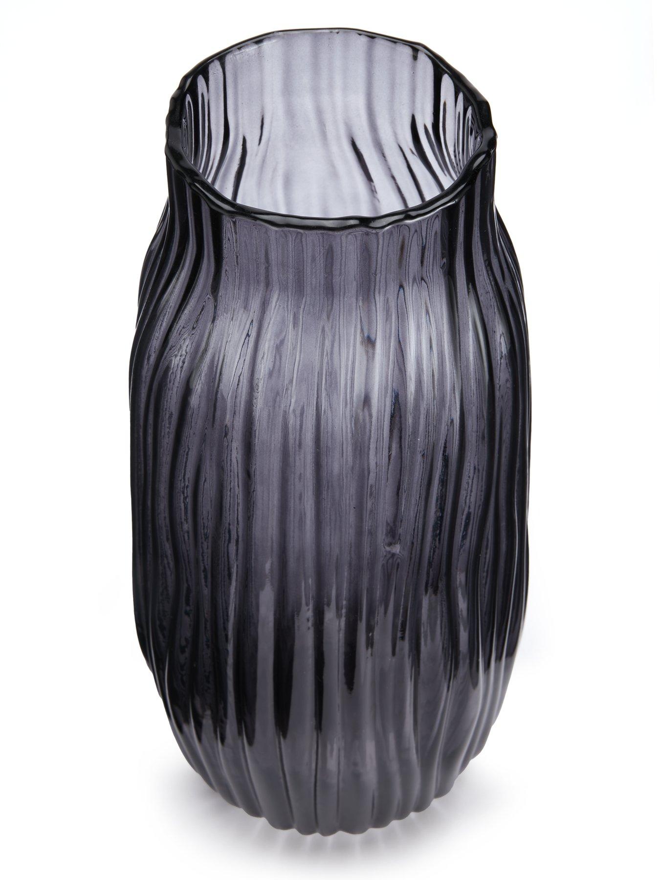  image of very-home-ribbed-glass-vase