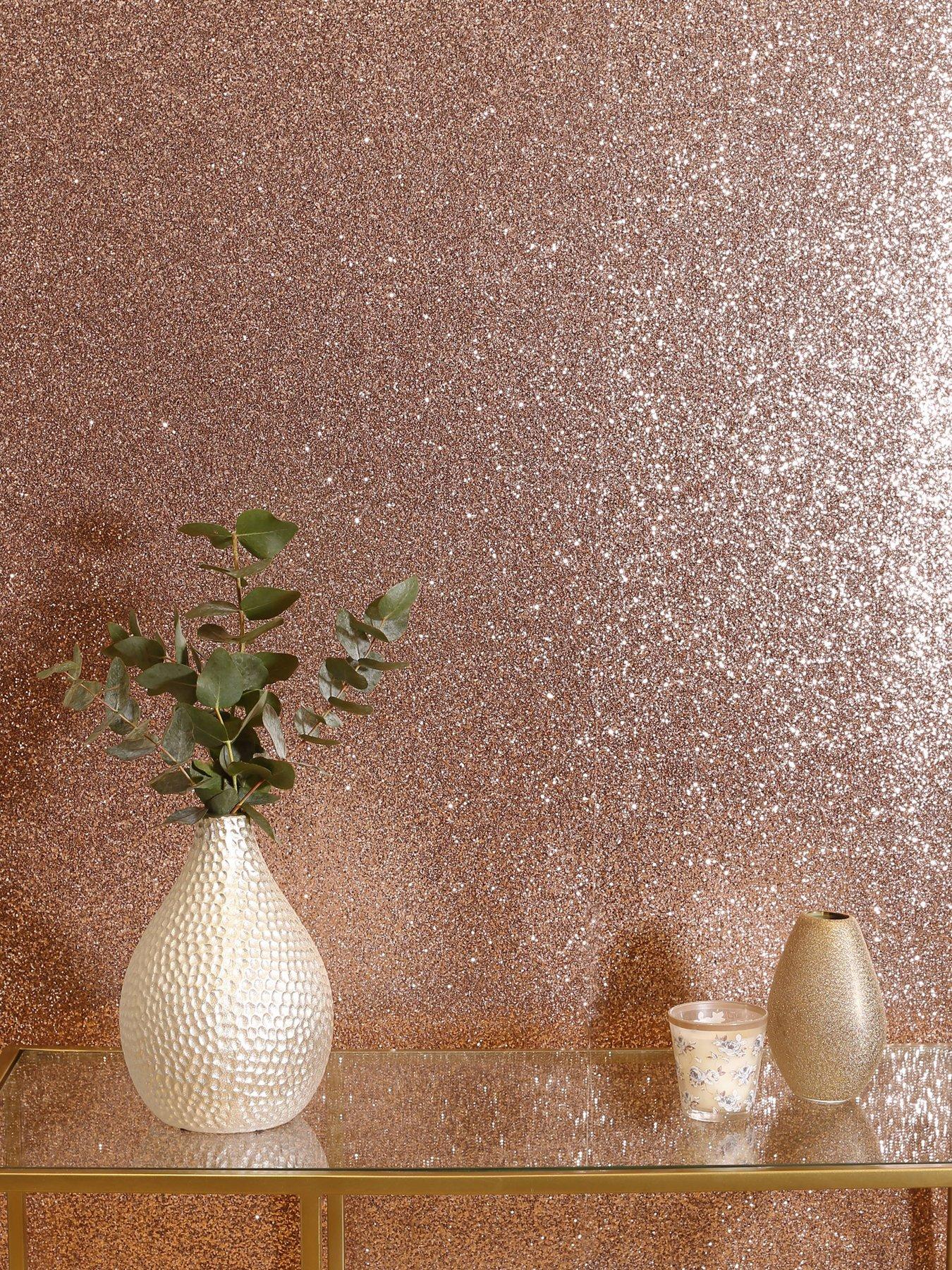  image of arthouse-sequin-sparkle-rose-gold-wallpaper