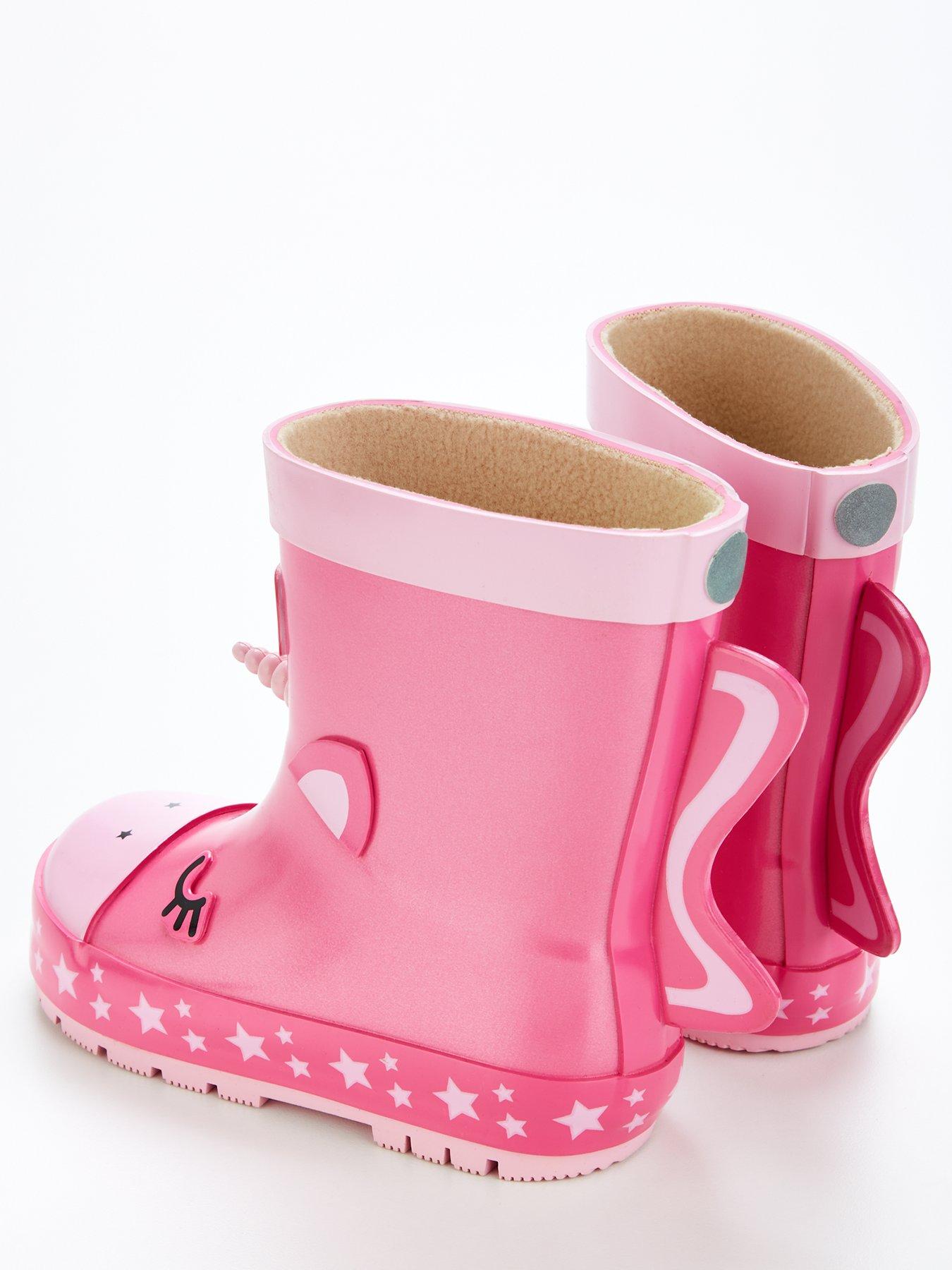 V by Very Girls ToeZone Unicorn Wellies - Pink