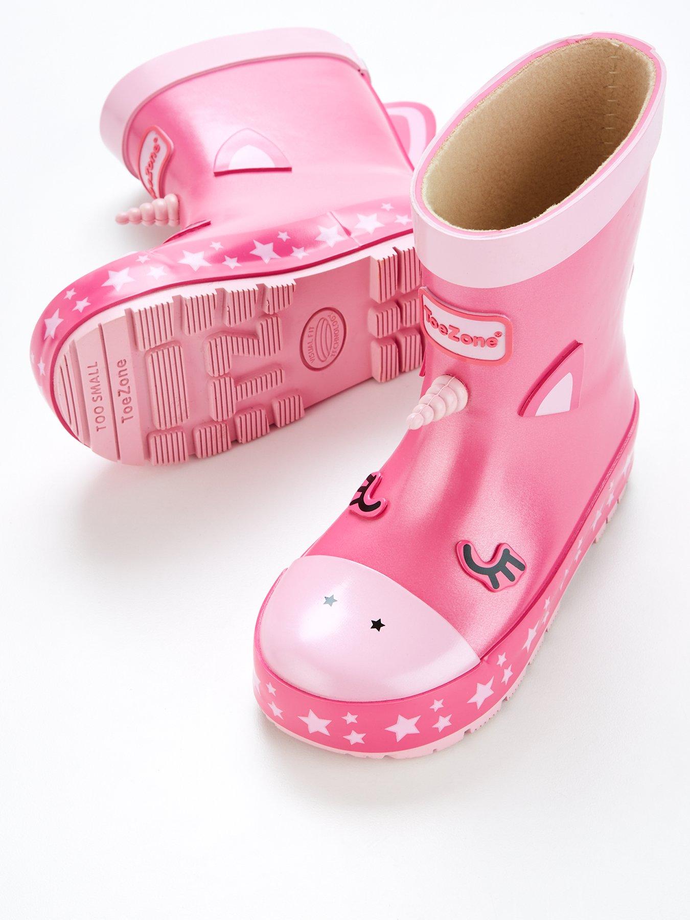 V by Very Girls ToeZone Unicorn Wellies - Pink