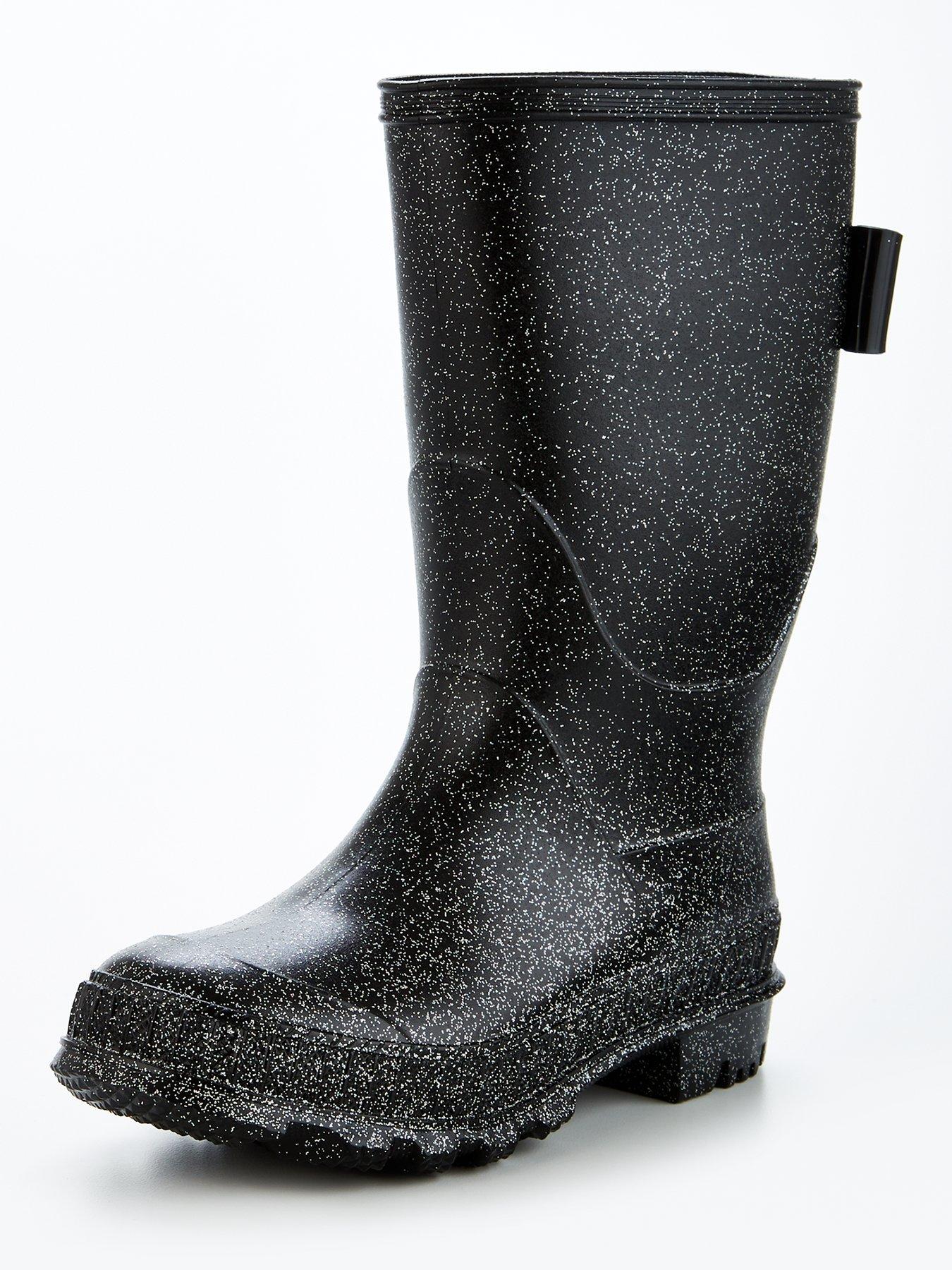 Image 2 of 6 of The Very Collection Girls Glitter Wellies - Black