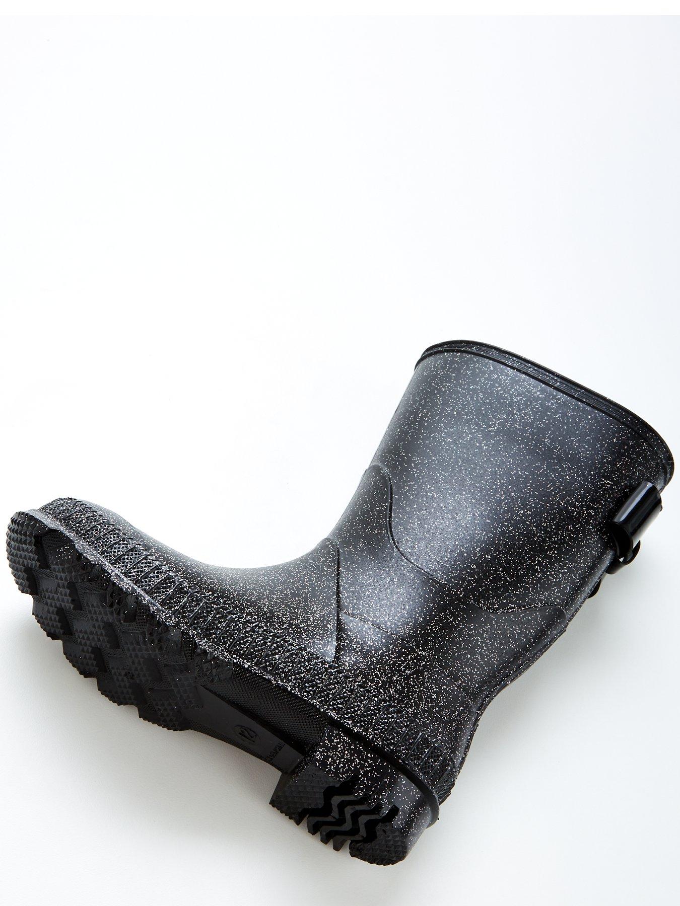  image of the-very-collection-girls-glitter-wellies-black