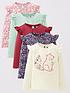  image of mini-v-by-very-girls-5-pack-ls-woodland-t-shirts-multi