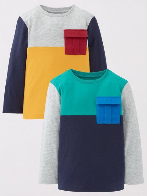 mini-v-by-very-boys-ls-2-pack-colourblock-patch-pocket-t-shirts