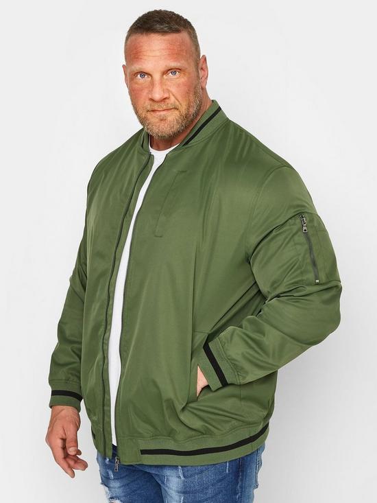front image of badrhino-bad-rhino-bomber-jacket-khaki