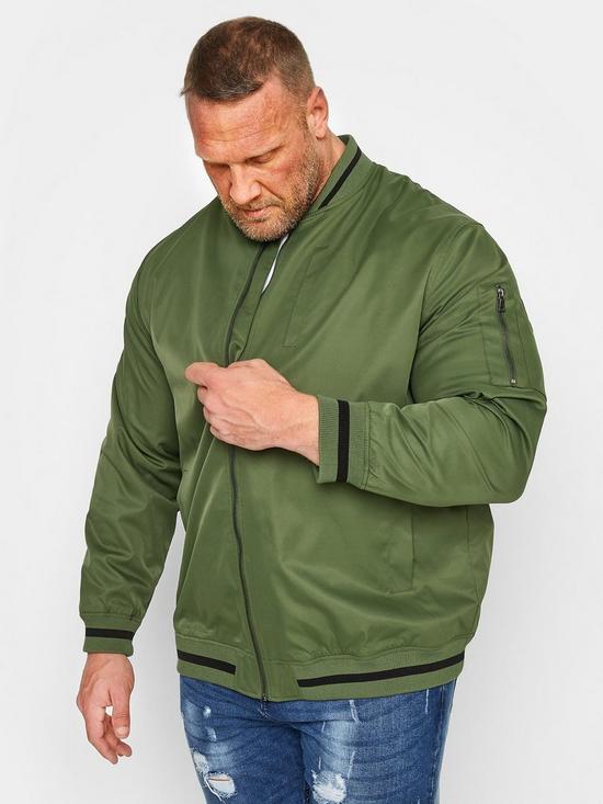 back image of badrhino-bad-rhino-bomber-jacket-khaki