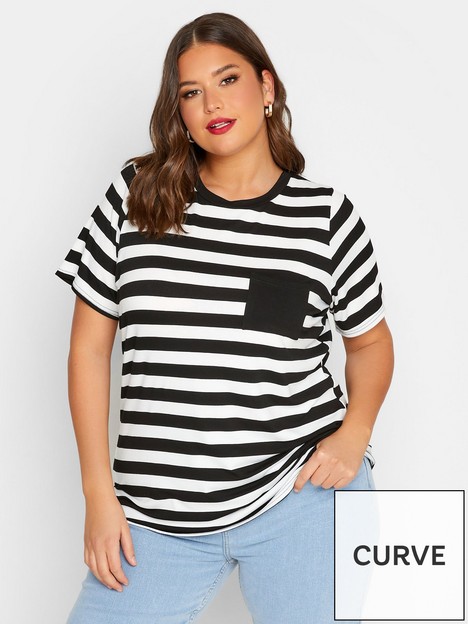 yours-contrast-stripe-t-shirt-black-and-white