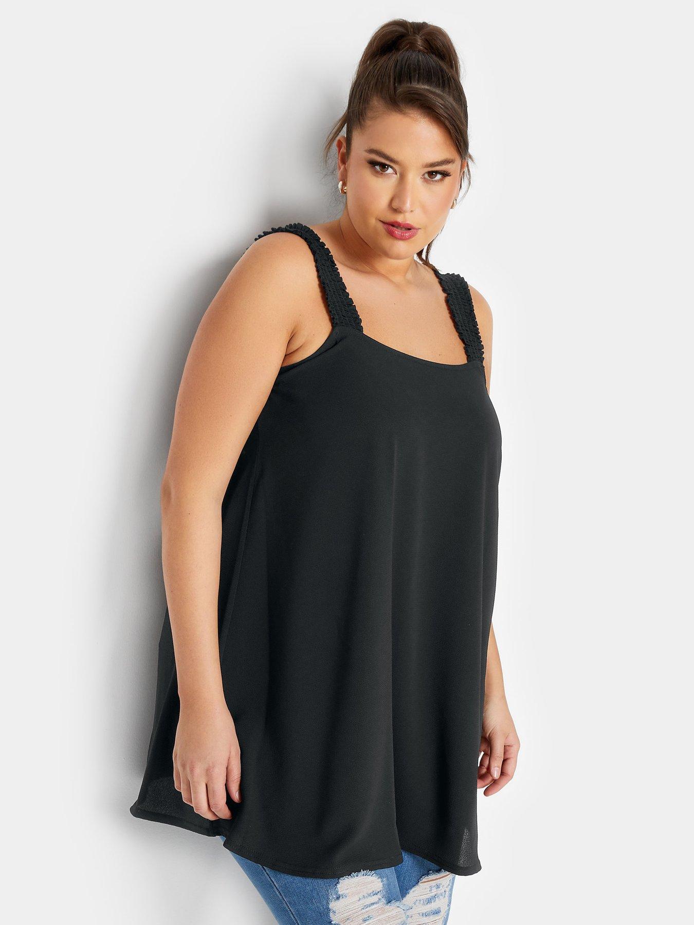  image of yours-shirred-strap-cami-black