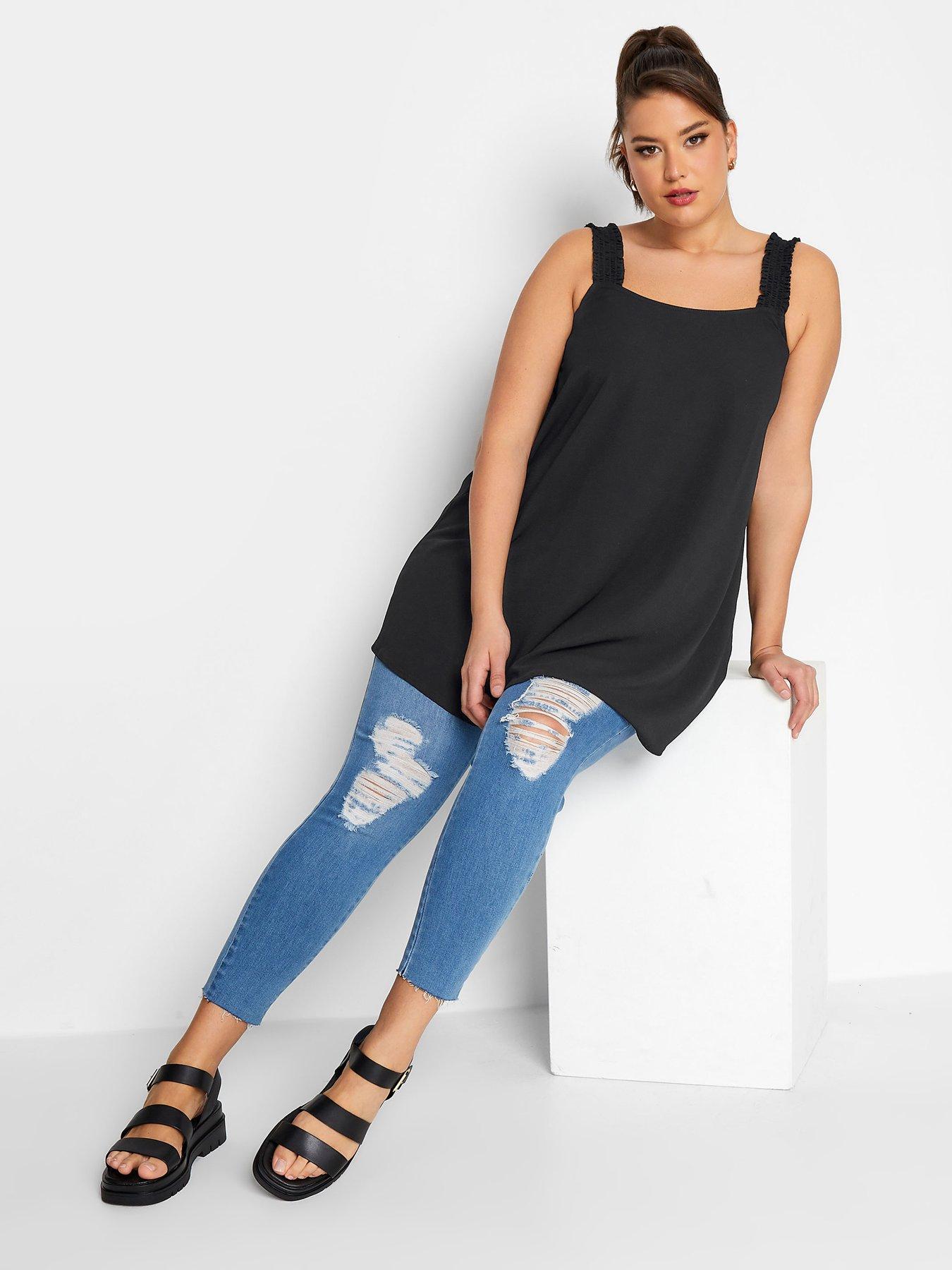  image of yours-shirred-strap-cami-black