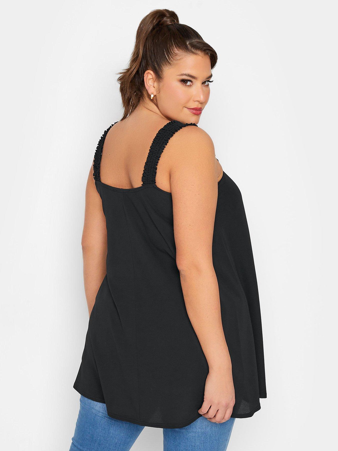  image of yours-shirred-strap-cami-black