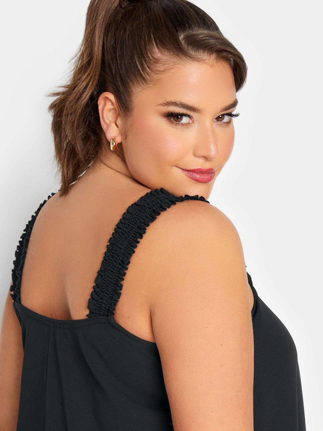  image of yours-shirred-strap-cami-black