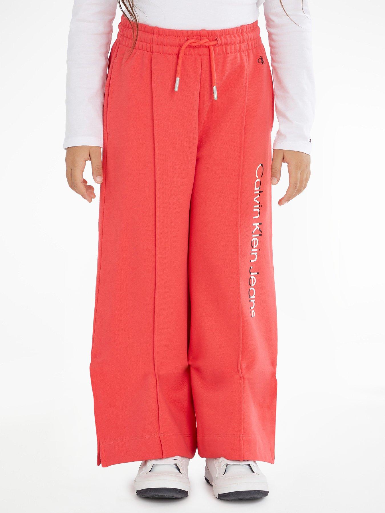 Calvin Klein Jeans Girls Hero Logo Wide Sweatpants - Red