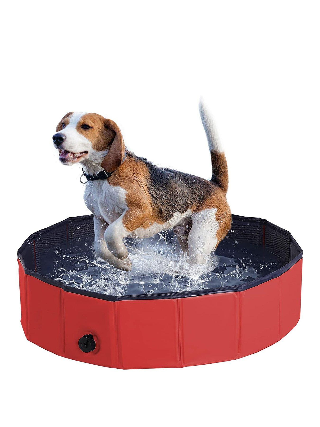 PawHut Foldable Pet Swimming Pool - 80cm (Red)