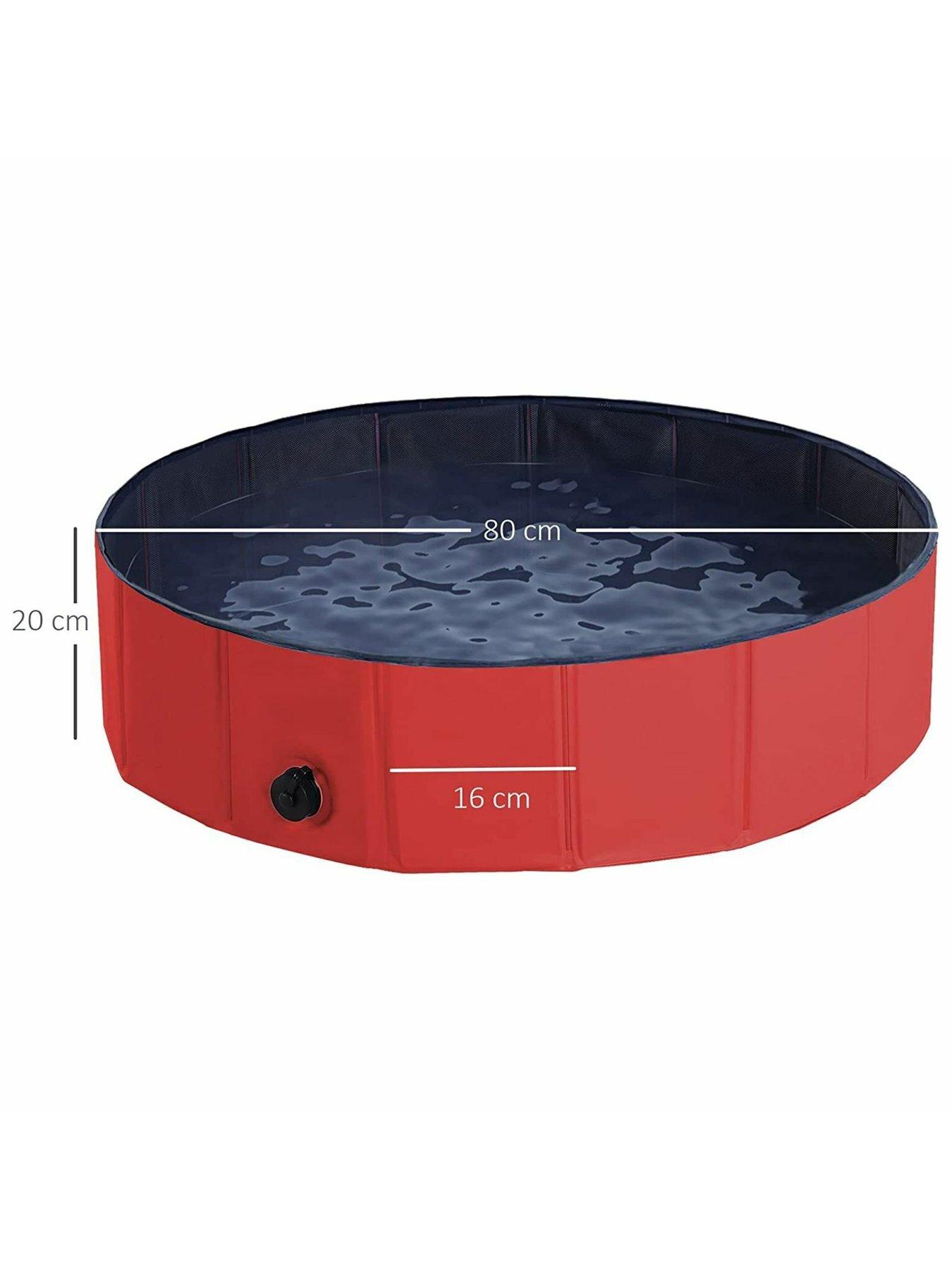  image of pawhut-foldablenbsppet-swimming-pool--nbsp80cm-red