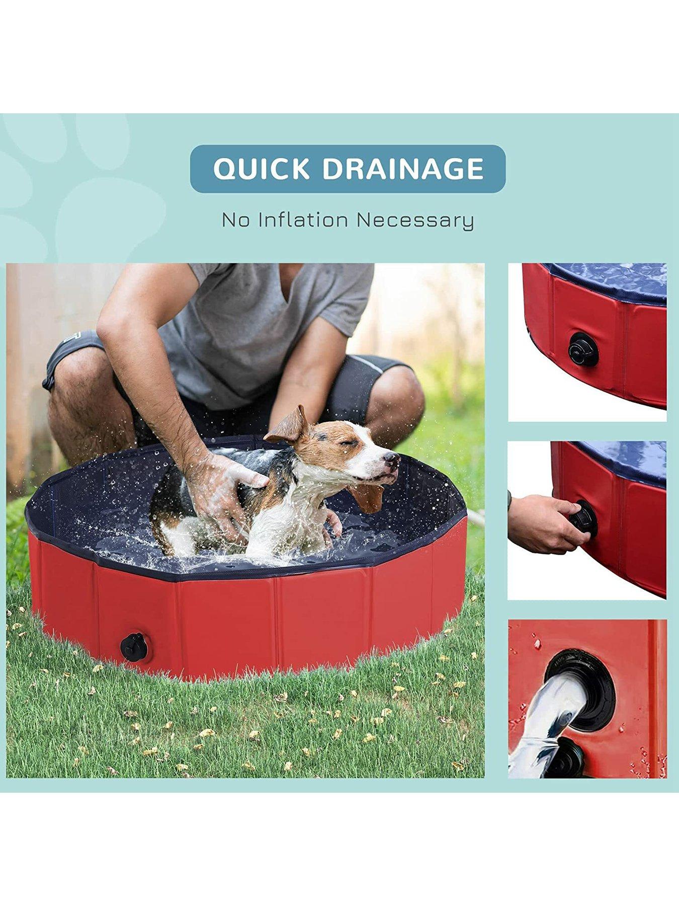  image of pawhut-foldablenbsppet-swimming-pool--nbsp80cm-red